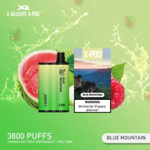 X-QLUSIVE X-POD BLUE MOUNTAINS (Apple Raspberry Watermelon) – 3800 PUFFS